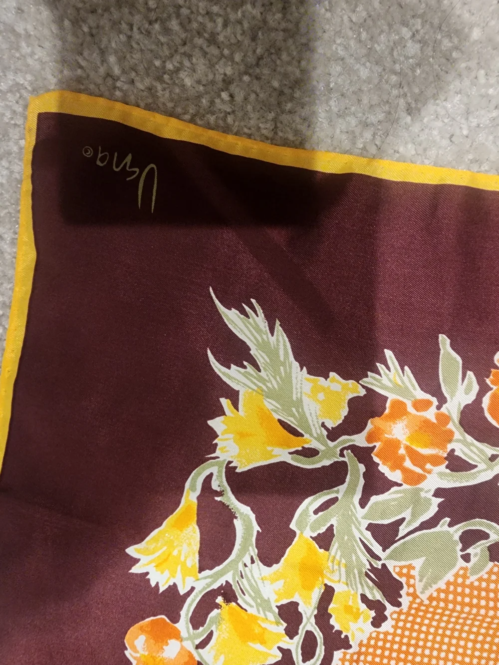 Uena Vintage Scarf in Brown and Orange